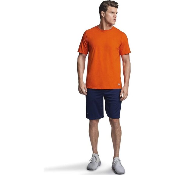 ✨Men's Orange Athletic Cotton Blend Short Sleeve Tees Wicking Protection Shirt - Picture 5 of 5